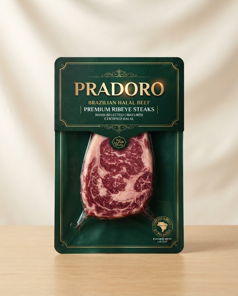 Buyer-branded retail pack concept in green and gold